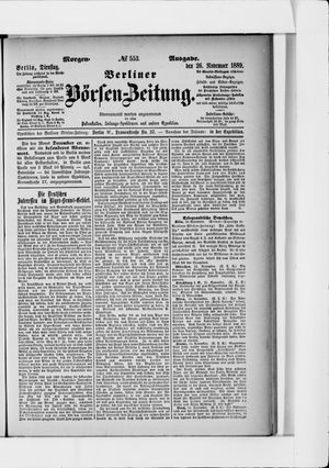 Berliner Börsen-Zeitung vom 26.11.1889