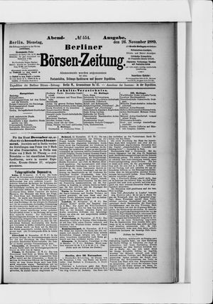 Berliner Börsen-Zeitung vom 26.11.1889