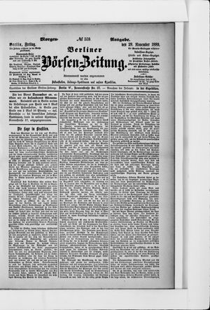 Berliner Börsen-Zeitung vom 29.11.1889