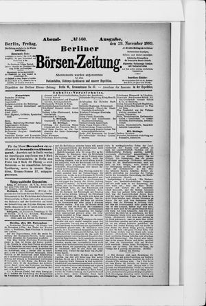 Berliner Börsen-Zeitung vom 29.11.1889