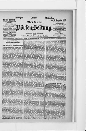 Berliner Börsen-Zeitung vom 04.12.1889