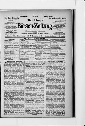 Berliner Börsen-Zeitung vom 04.12.1889