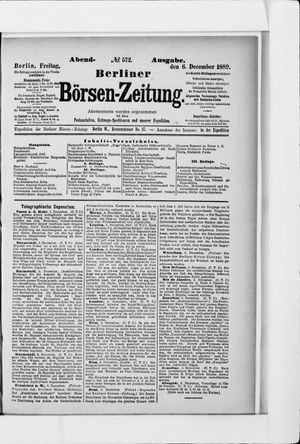 Berliner Börsen-Zeitung vom 06.12.1889