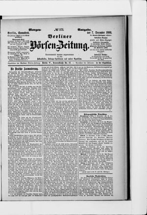 Berliner Börsen-Zeitung vom 07.12.1889