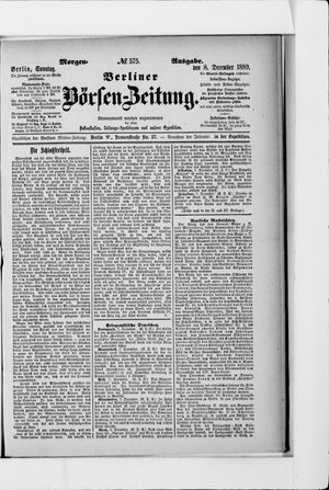 Berliner Börsen-Zeitung vom 08.12.1889