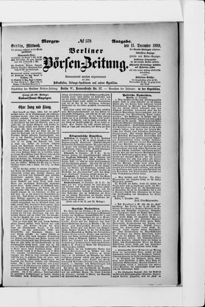 Berliner Börsen-Zeitung vom 11.12.1889