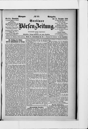 Berliner Börsen-Zeitung vom 14.12.1889