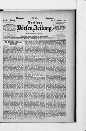 Berliner Börsen-Zeitung vom 17.12.1889