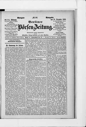 Berliner Börsen-Zeitung vom 18.12.1889