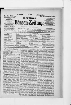 Berliner Börsen-Zeitung vom 18.12.1889