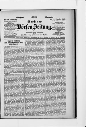 Berliner Börsen-Zeitung vom 19.12.1889