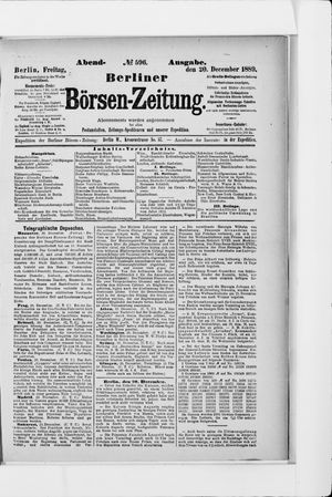 Berliner Börsen-Zeitung vom 20.12.1889