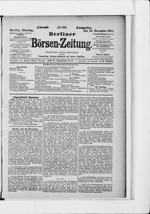 Berliner Börsen-Zeitung on Dec 24, 1889