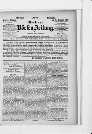 Berliner Börsen-Zeitung vom 25.12.1889