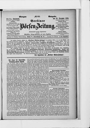 Berliner Börsen-Zeitung vom 28.12.1889