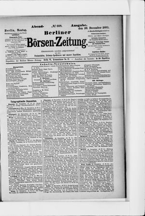 Berliner Börsen-Zeitung on Dec 30, 1889