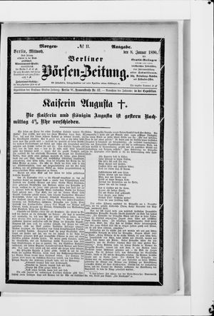 Berliner Börsen-Zeitung vom 08.01.1890