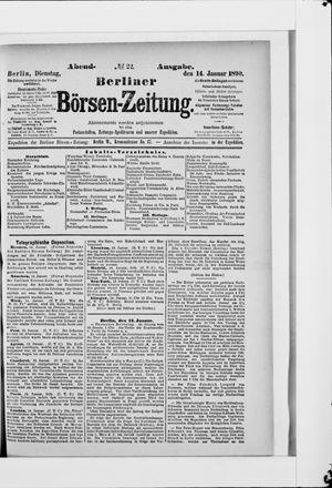 Berliner Börsen-Zeitung on Jan 14, 1890