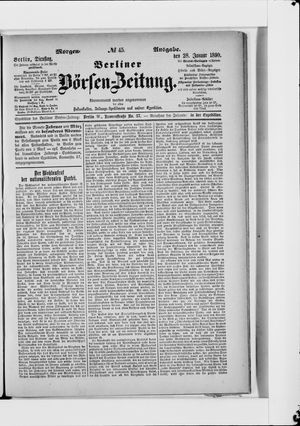 Berliner Börsen-Zeitung vom 28.01.1890