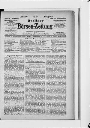 Berliner Börsen-Zeitung vom 29.01.1890