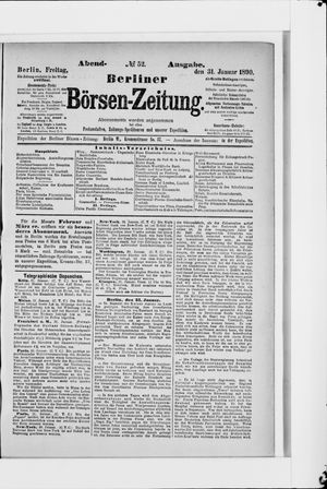 Berliner Börsen-Zeitung on Jan 31, 1890