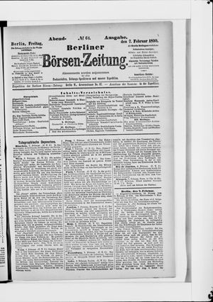 Berliner Börsen-Zeitung on Feb 7, 1890