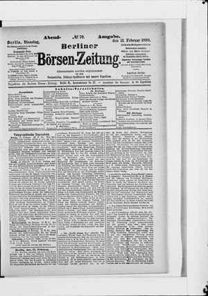 Berliner Börsen-Zeitung on Feb 11, 1890