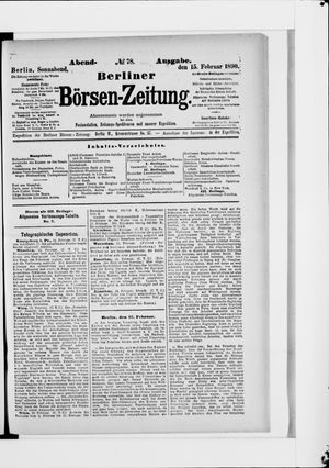 Berliner Börsen-Zeitung on Feb 15, 1890