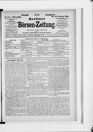 Berliner Börsen-Zeitung on Feb 20, 1890