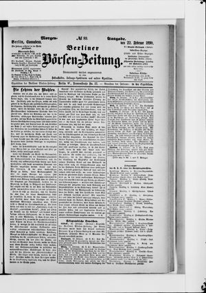 Berliner Börsen-Zeitung on Feb 22, 1890