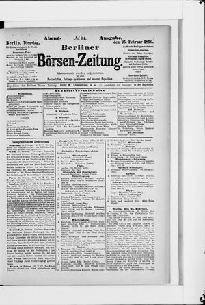 Berliner Börsen-Zeitung on Feb 25, 1890