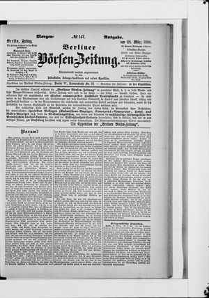 Berliner Börsen-Zeitung on Mar 28, 1890