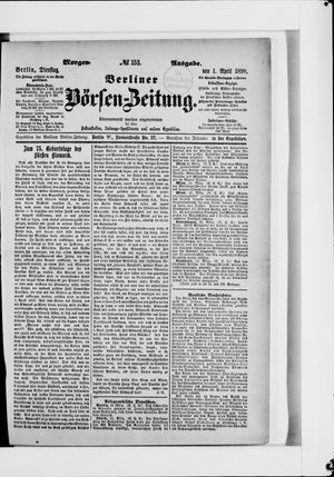 Berliner Börsen-Zeitung vom 01.04.1890