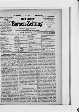 Berliner Börsen-Zeitung vom 15.04.1890