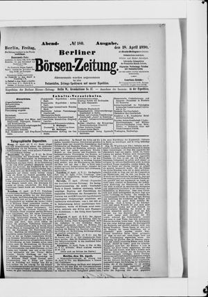Berliner Börsen-Zeitung on Apr 18, 1890