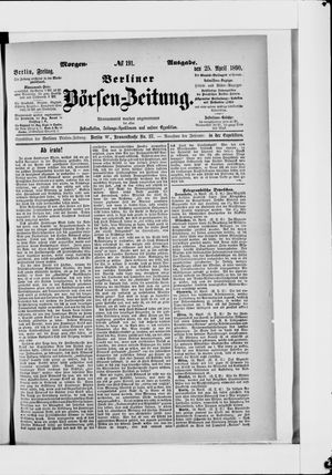 Berliner Börsen-Zeitung on Apr 25, 1890