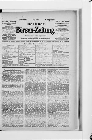 Berliner Börsen-Zeitung on May 5, 1890