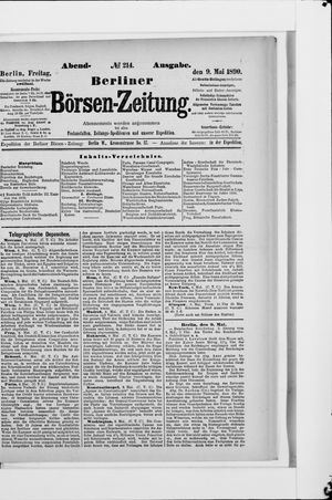 Berliner Börsen-Zeitung on May 9, 1890