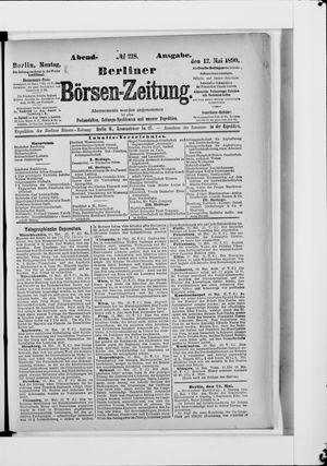 Berliner Börsen-Zeitung vom 12.05.1890