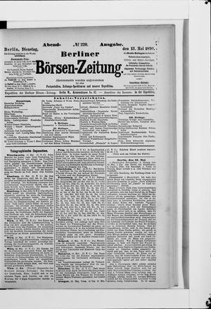 Berliner Börsen-Zeitung on May 13, 1890