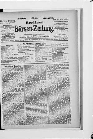 Berliner Börsen-Zeitung vom 20.05.1890