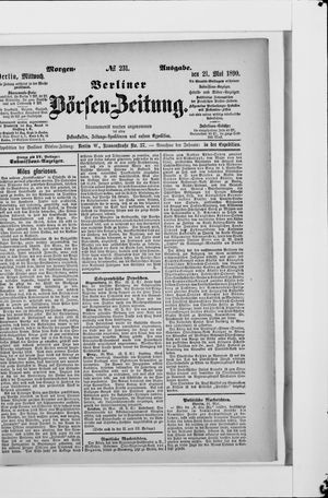 Berliner Börsen-Zeitung vom 21.05.1890