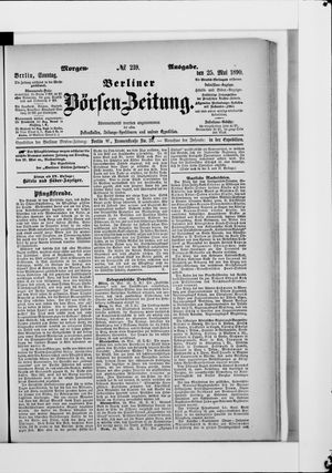 Berliner Börsen-Zeitung on May 25, 1890