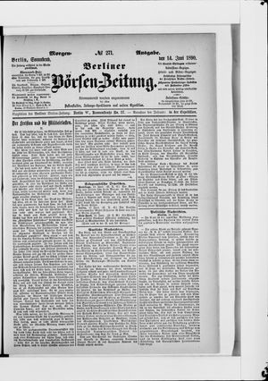 Berliner Börsen-Zeitung on Jun 14, 1890