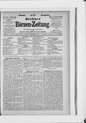 Berliner Börsen-Zeitung on Jun 17, 1890