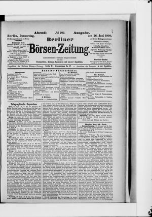 Berliner Börsen-Zeitung on Jun 26, 1890