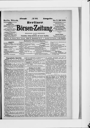 Berliner Börsen-Zeitung on Jul 2, 1890