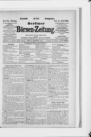 Berliner Börsen-Zeitung on Jul 14, 1890