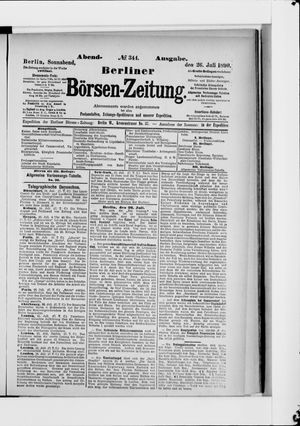 Berliner Börsen-Zeitung vom 26.07.1890