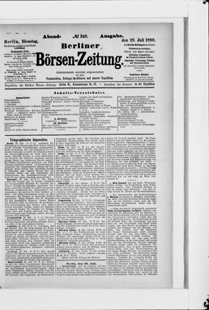 Berliner Börsen-Zeitung vom 29.07.1890